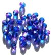 25 8mm Faceted Two Tone Sapphire Fuchsia Firepolish Beads